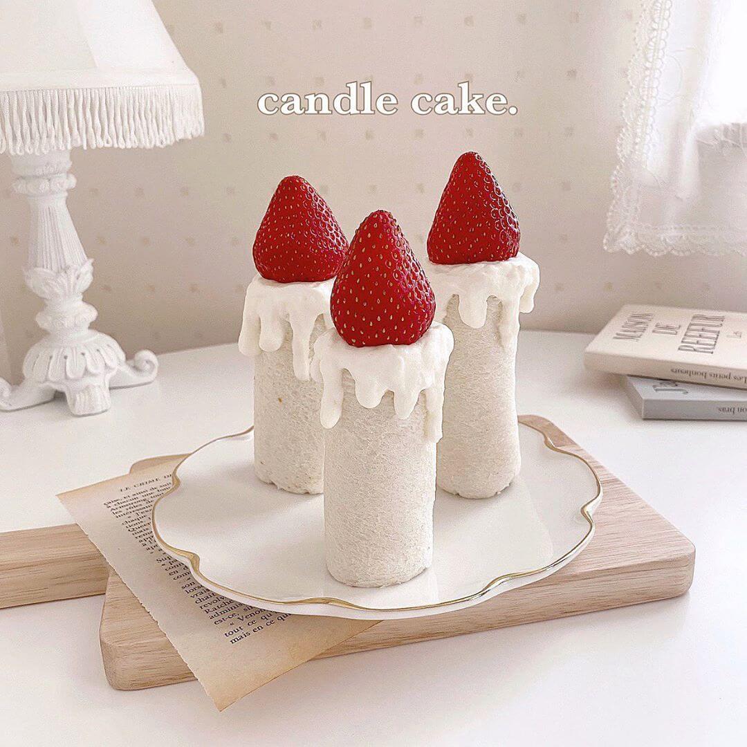 蠟燭造型草莓蛋糕